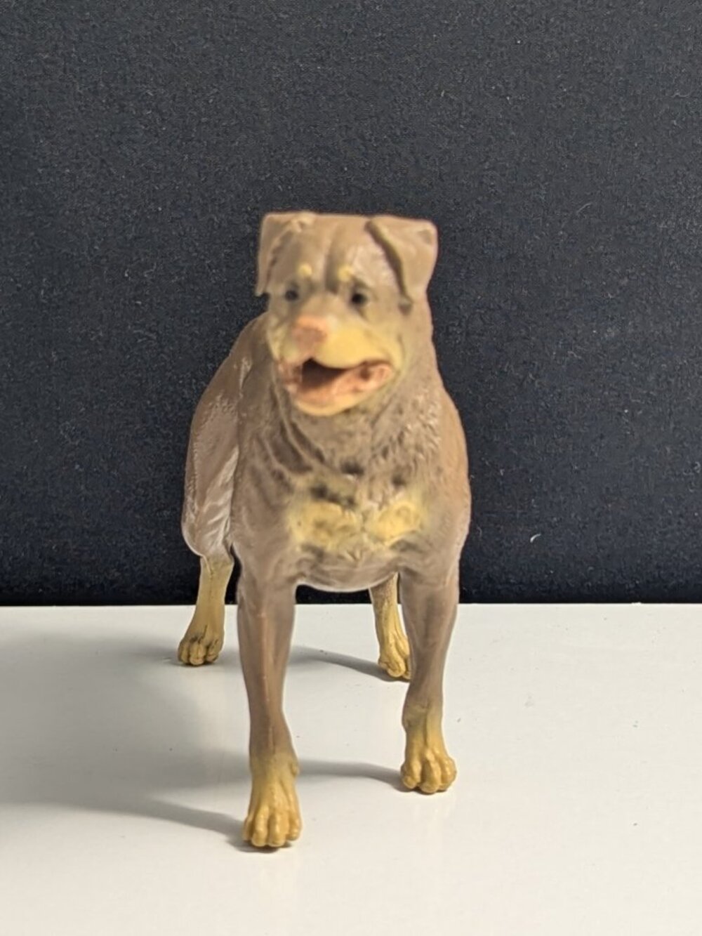 Brown Rottweiler Rottie Dog Hard Plastic PVC Toy Breed Figurine 3" x 4.5"